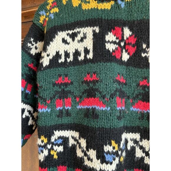 90s GAP S Fair Isle Chunky Knit Sweater Shetland Wool Peruvian Print 32” Chest - Picture 3 of 7
